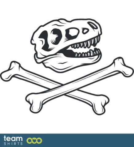 Dinosaur skull and bones