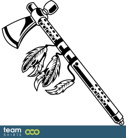 axe with feathers