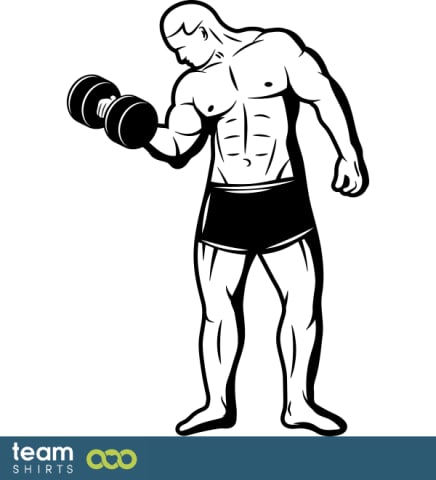 bodybuilder with dumbbell