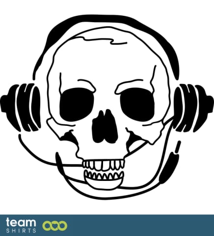 skull with headphones