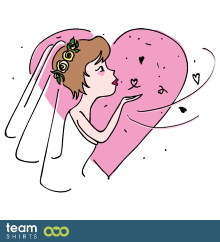 Bride air-kiss