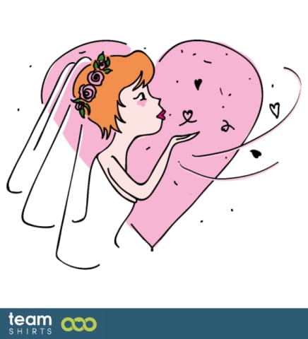 Bride air-kiss