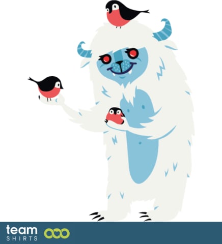 Yeti with sweet birds
