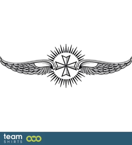 Tribal winged maltese cross tattoo