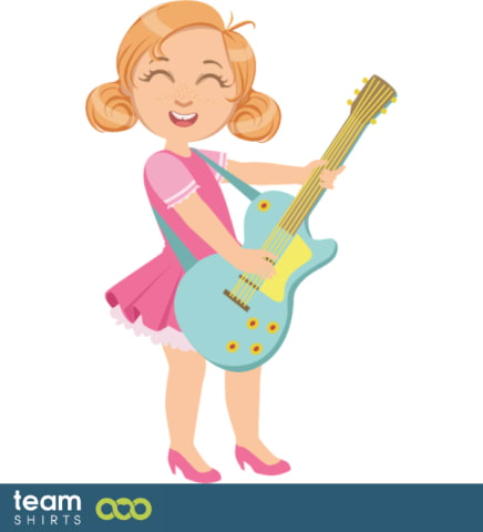 Child plays guitar