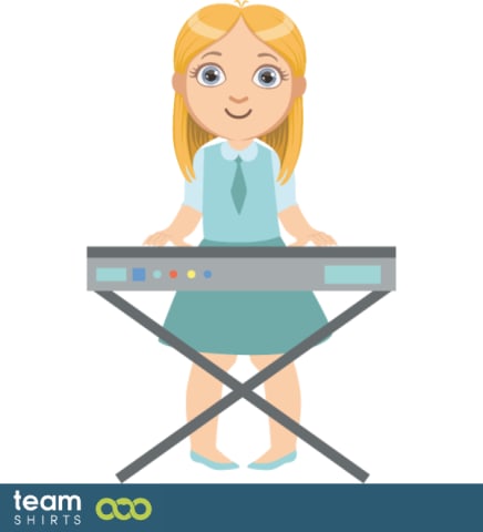 Child plays keyboard