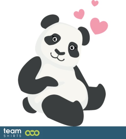 Cute Panda sitting love Heart