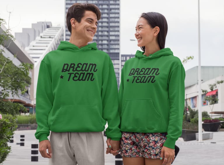 Matching dream team couples hoodies