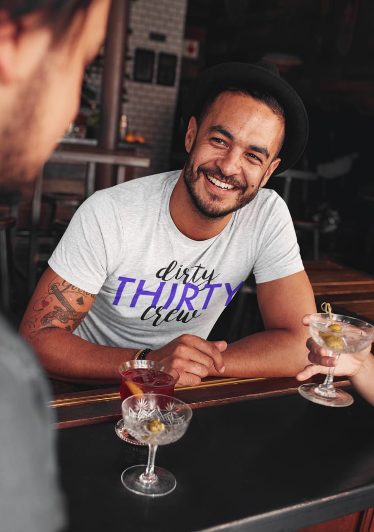 custom friends birthday t shirts at a bar