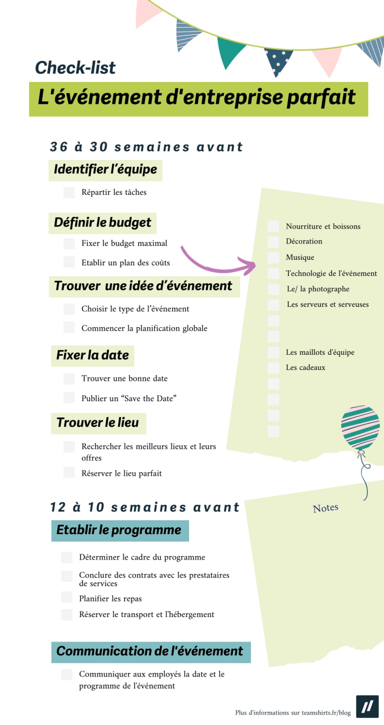 check-list événement d'entreprise gratuite