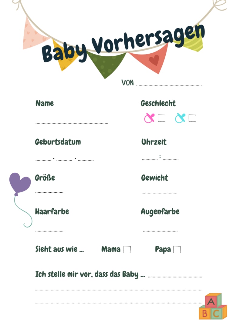 babyvorhersagen, babyparty-ideen spiele