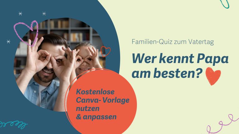 vatertagsgeschenk selber machen, familien-quiz vorlage