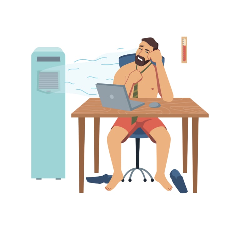 tipps gegen hitze, arbeitskleidung grafik