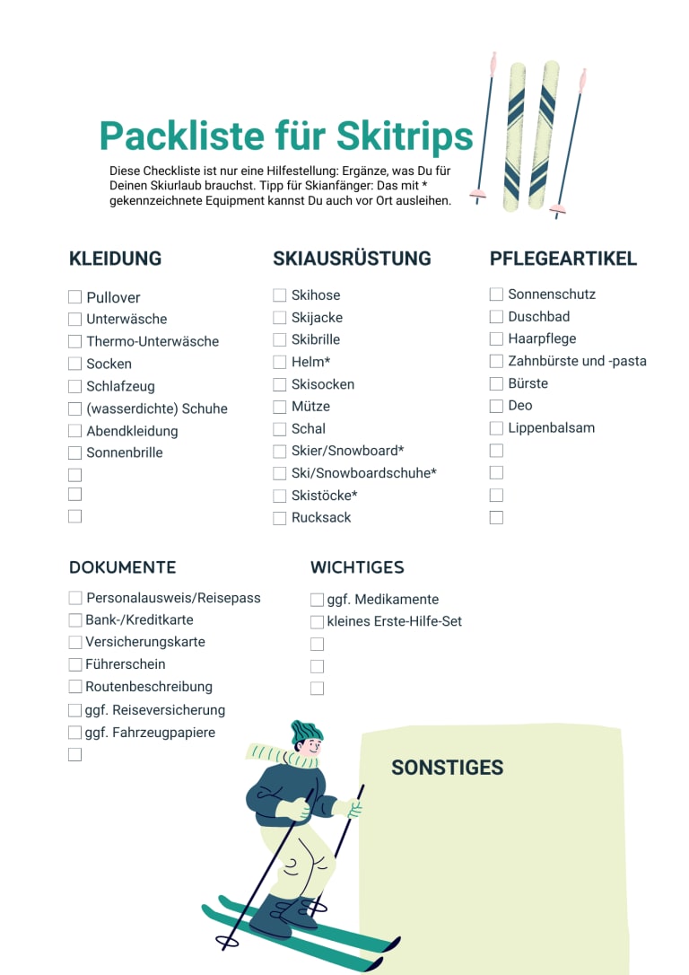 packliste skiurlaub download