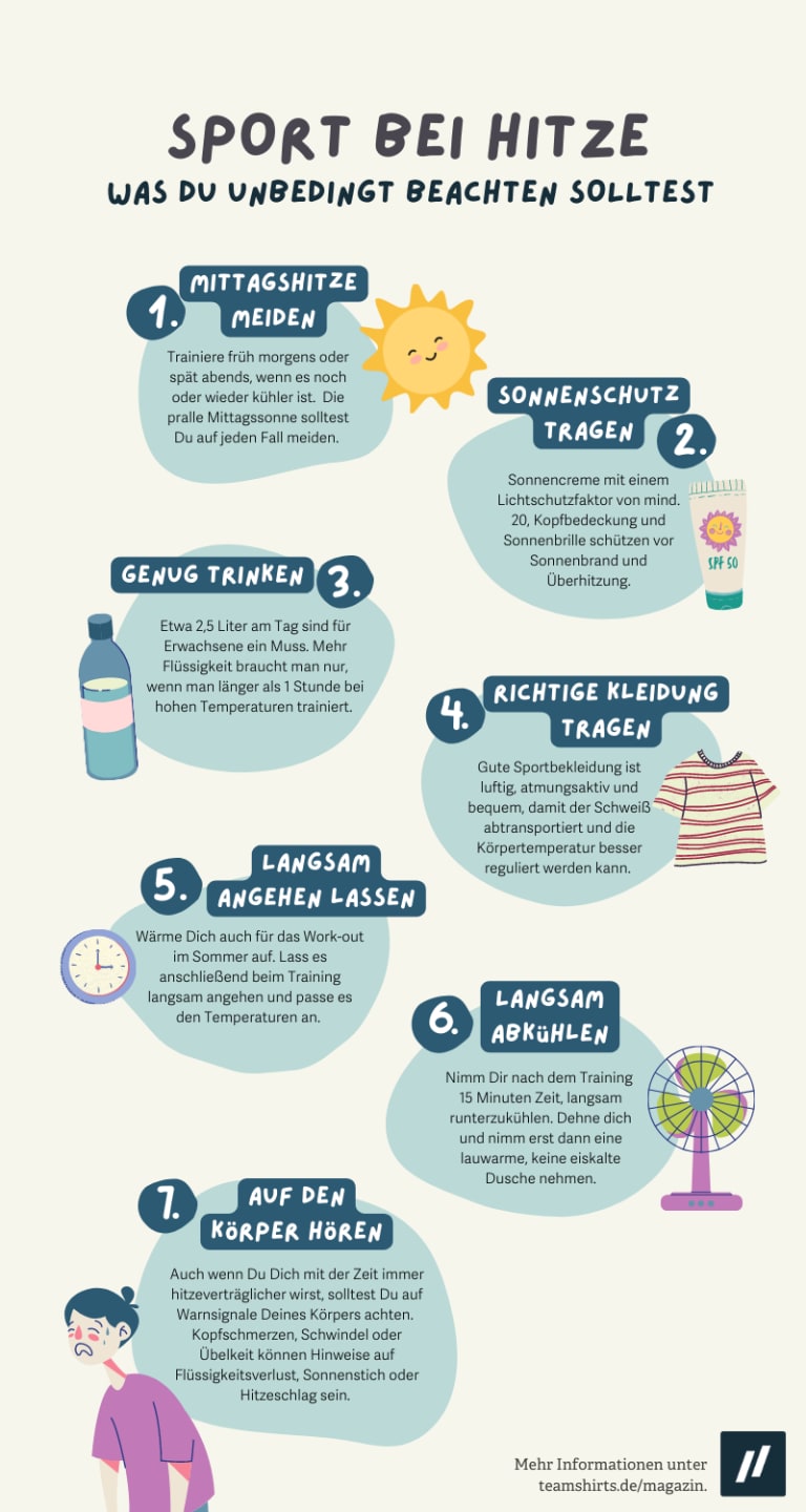 sport bei hitze infografik