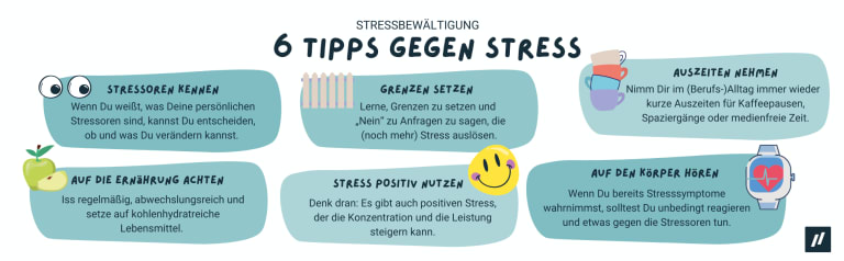tipps gegen stress infografik