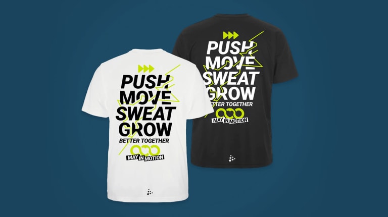 teamshirts may in motion challenge shirt, challenge merch